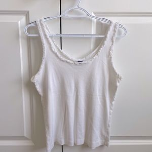 Old Navy White Ruffle Tank Top